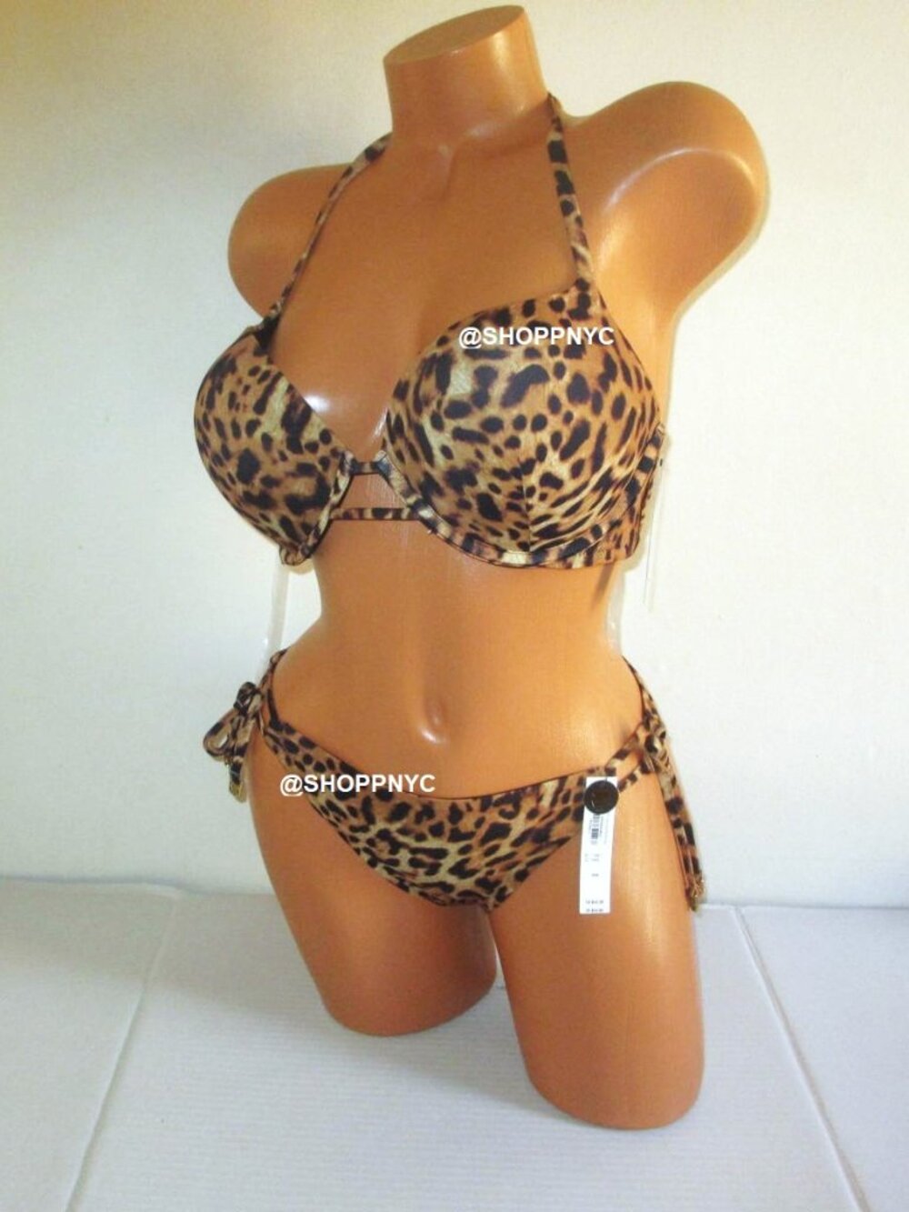 36C/M VICTORIA SECRET Swim Bombshell Push Up Top Bikini Set +2 Cup Side Tie Bott